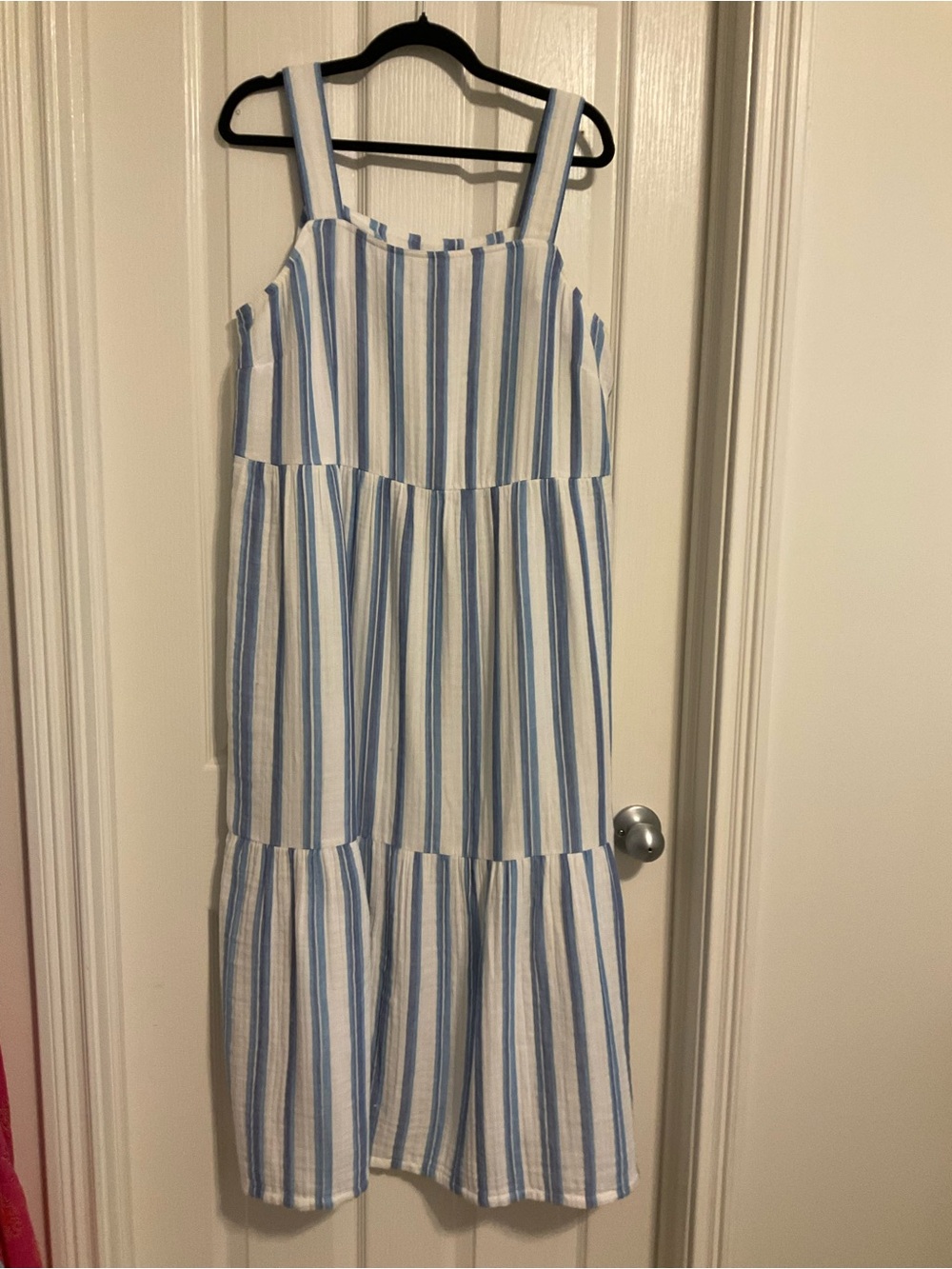 J. Jill Blue and White Striped Maxi Dress